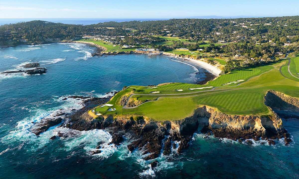 Pebble Beach Golf Links along the Pacific coast